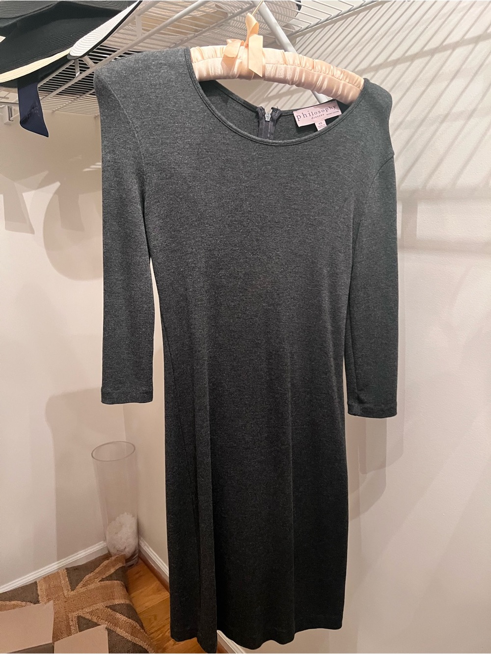 Philosophy Charcoal Gray Midi Knit Dress for you!